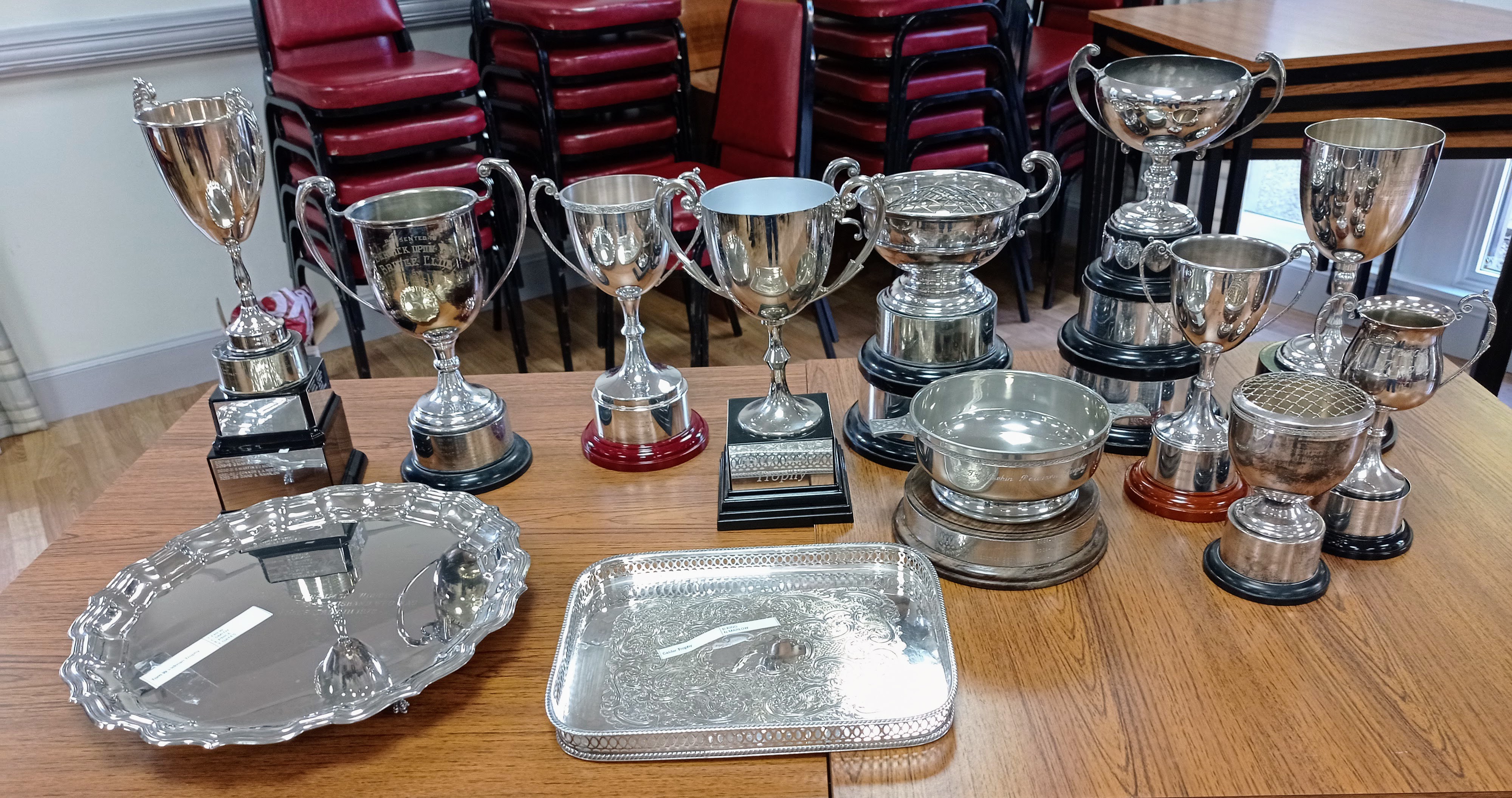 Berwick Bridge Club's thirteen trophies
